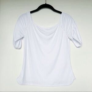 NWOT Free People Ruched Sleeve Top